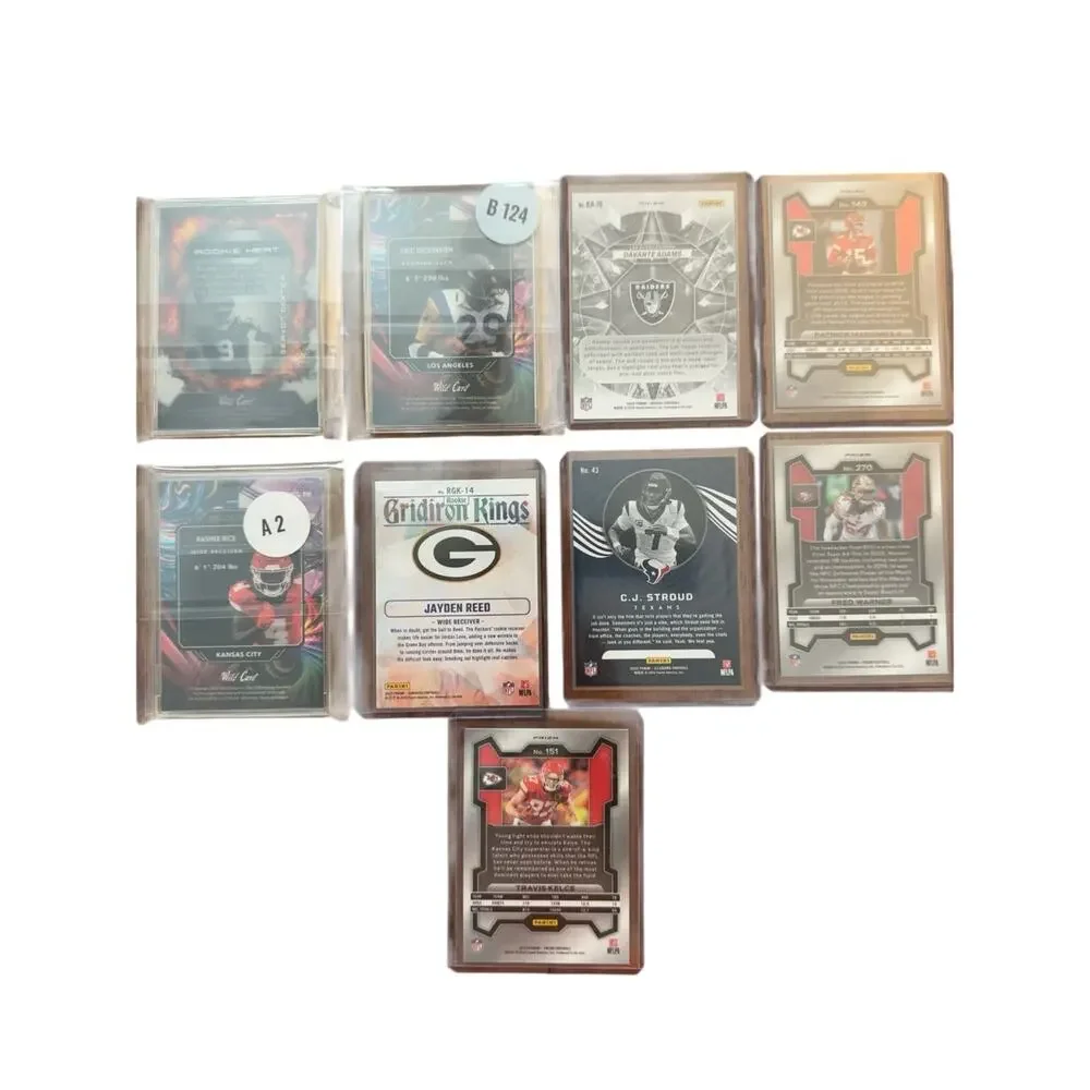 NFL Football Card Lot Mahomes Stroud Kelce Davante Adams Prizm RC 9 Cards